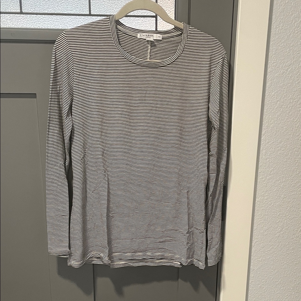 Stateside Black and White Striped Tee